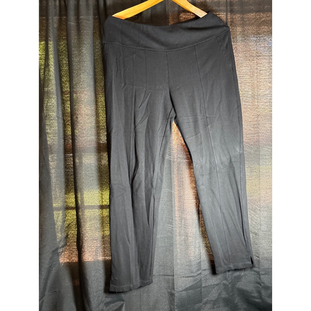 Ruby Ribbon Black Pintuck Ponte Knit Leggings High Rise Slim Fit Pants XL